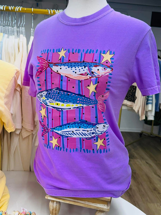 Preppy Fish Comfort Colors Tee