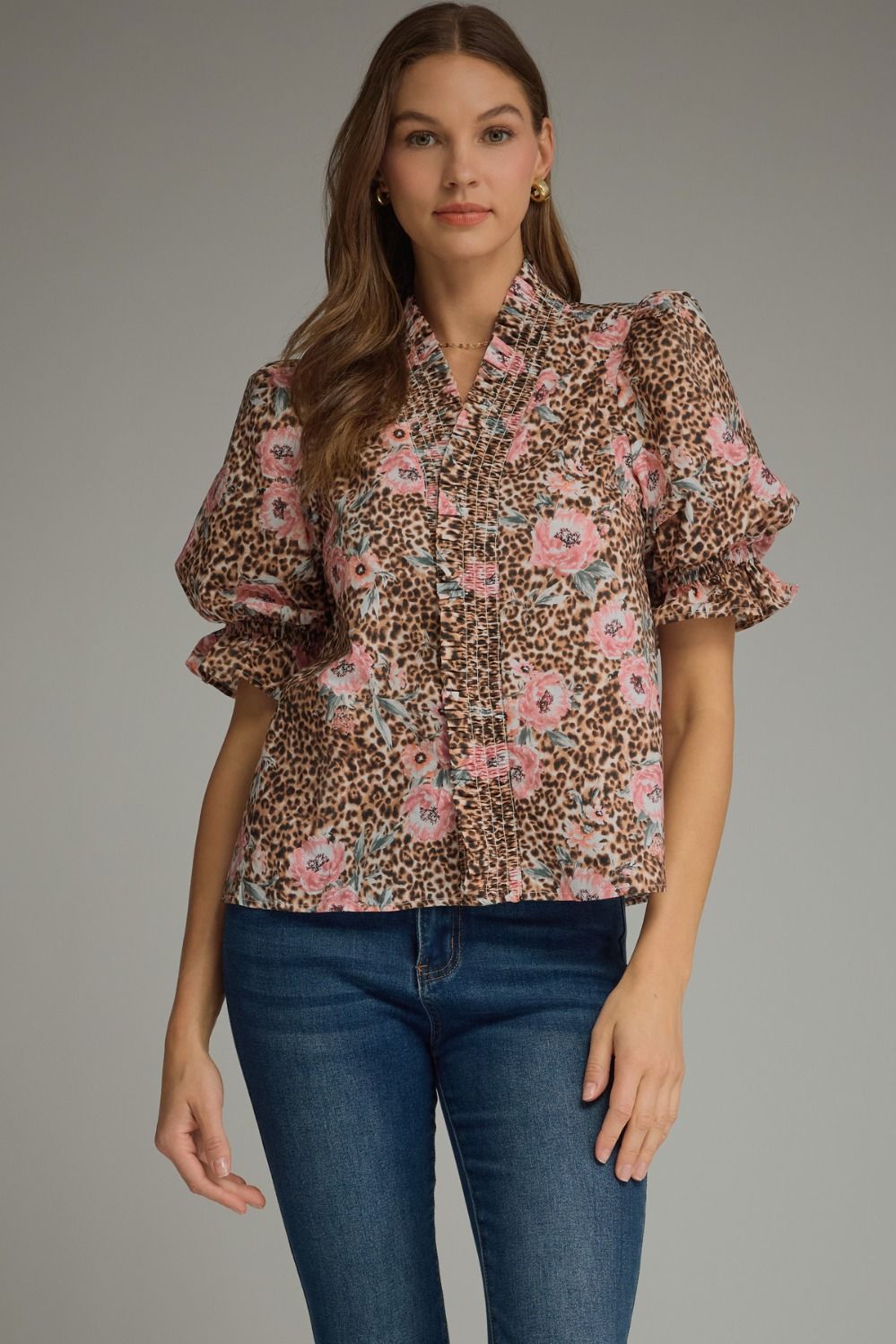 Signature Look Leopard/Floral Top