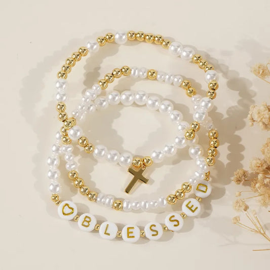 “Blessed” Set Of Three Bracelets