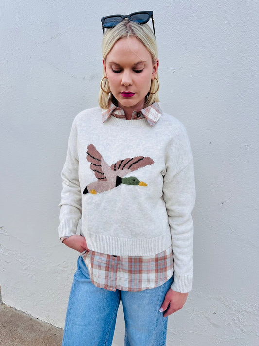 In Flight Ivory Duck Sweater