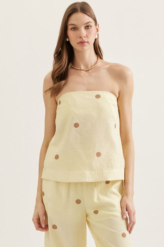 Sweet Honey Polka Dot Strapless