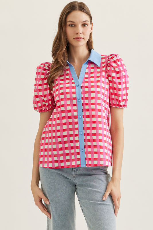 The Norma Gingham - Pink