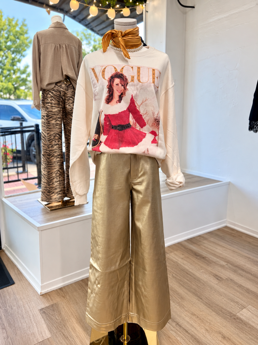 Manie Gold Wide Leg Pant