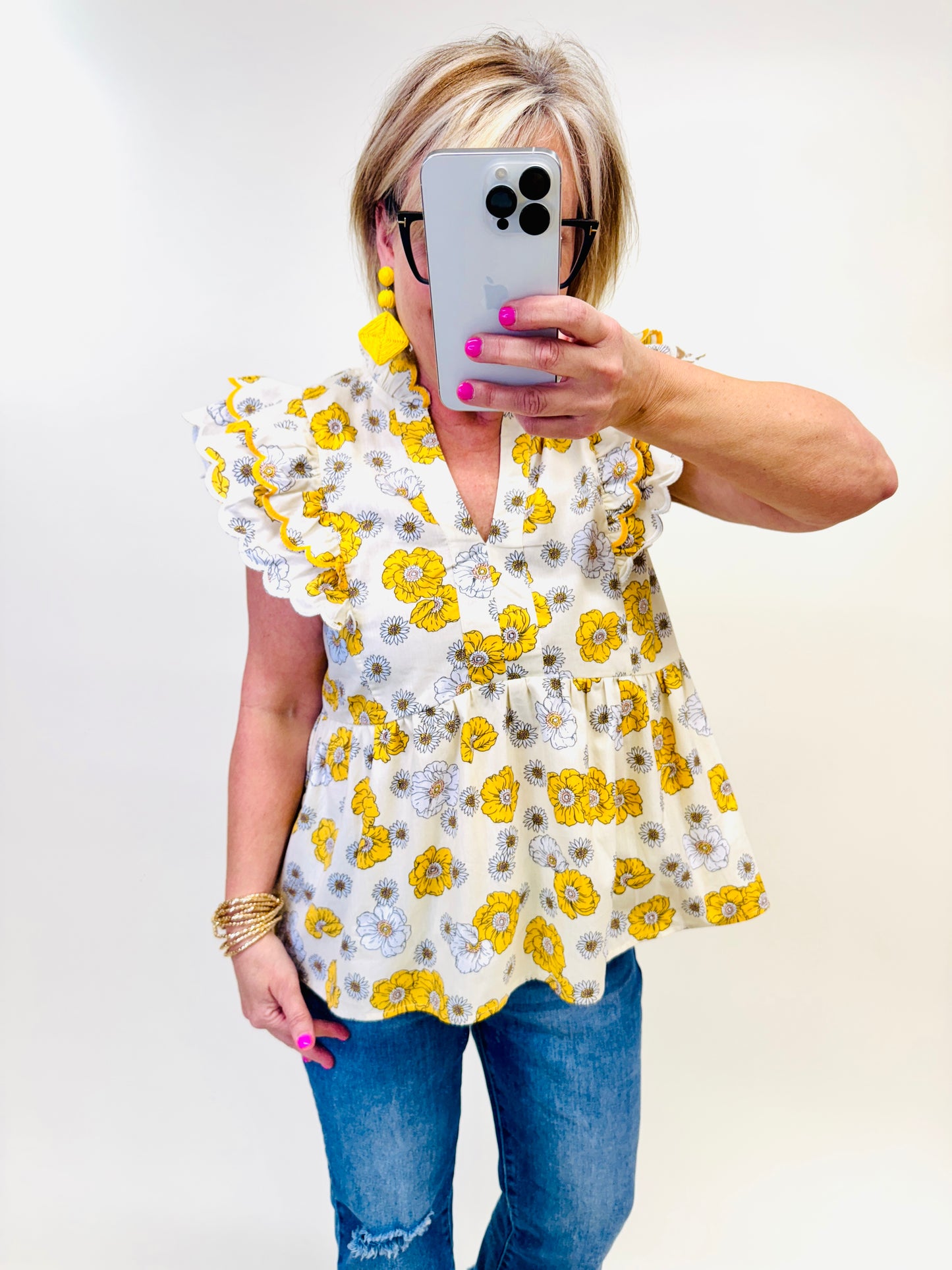 Floral Print Peplum Top