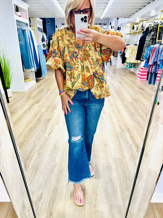 Paisley Print Top
