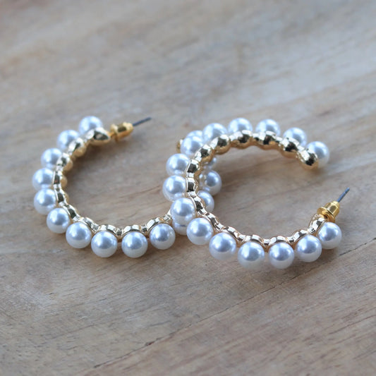 Pearl Hoop Earrings