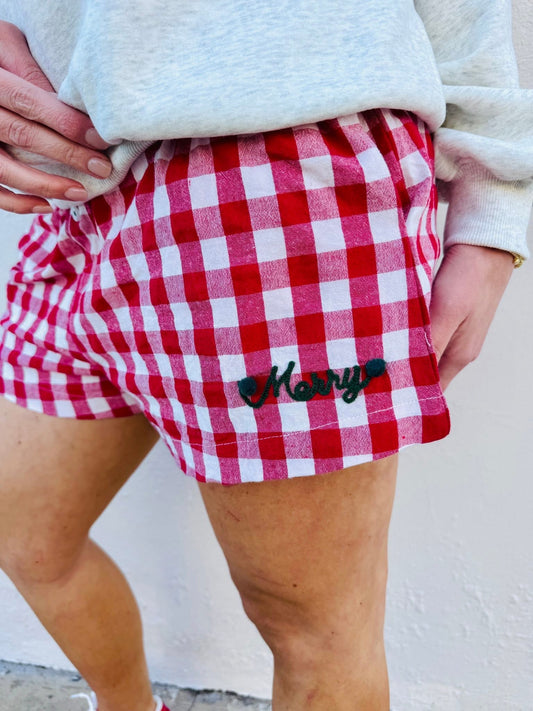The Merry Red Plaid Shorts