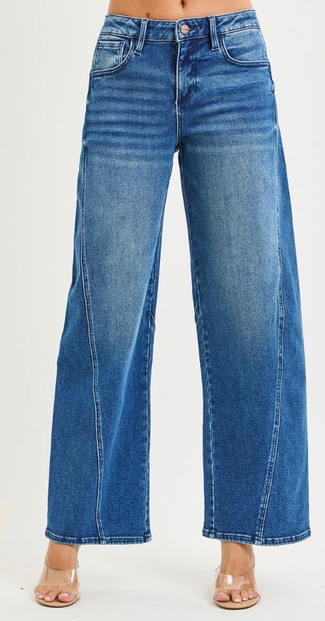 Dark Slouchy Barrel Jeans