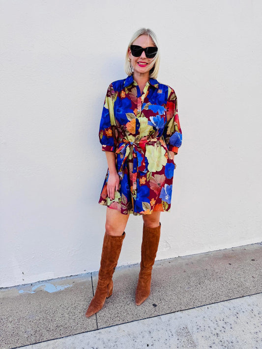 Vineyard Dream Floral Mini Dress