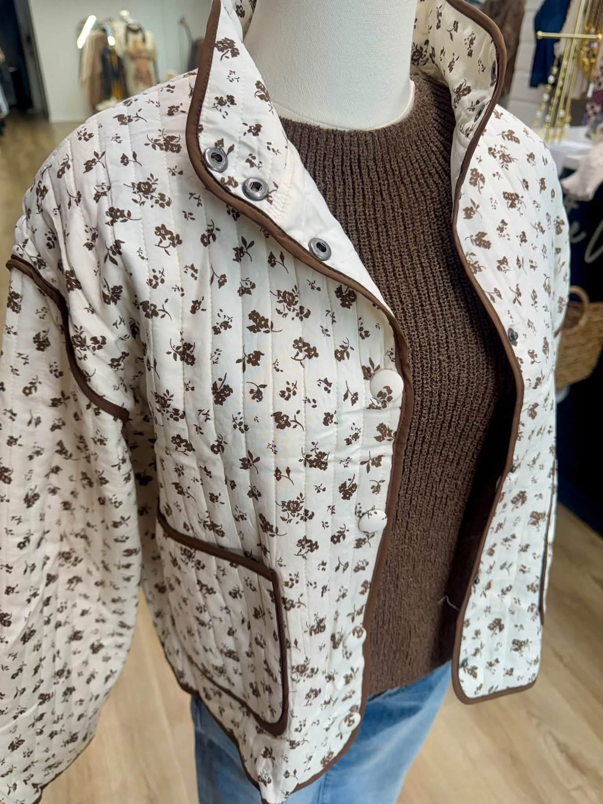 Fresh Cut Chic Floral Quilted Jckt