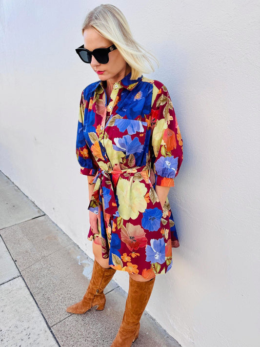 Vineyard Dream Floral Mini Dress
