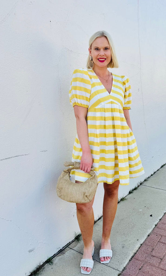 Striped Pattern Mini Dress