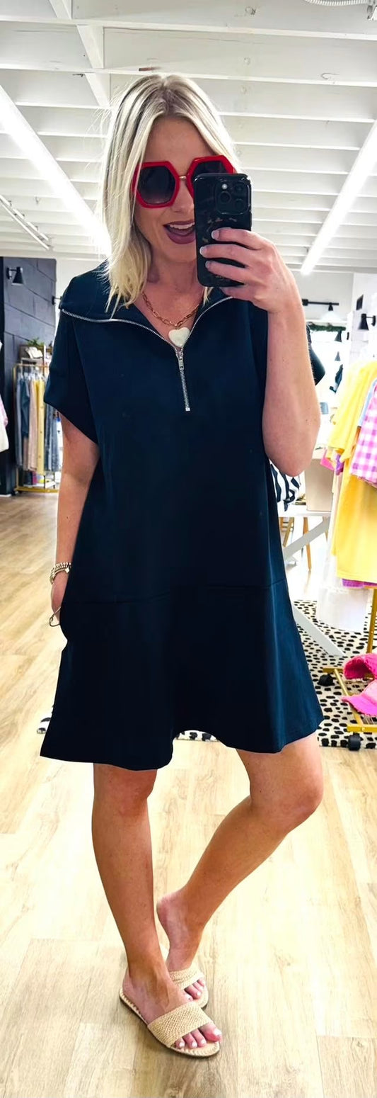 Favorite Fit Quarter Zip DressNavy