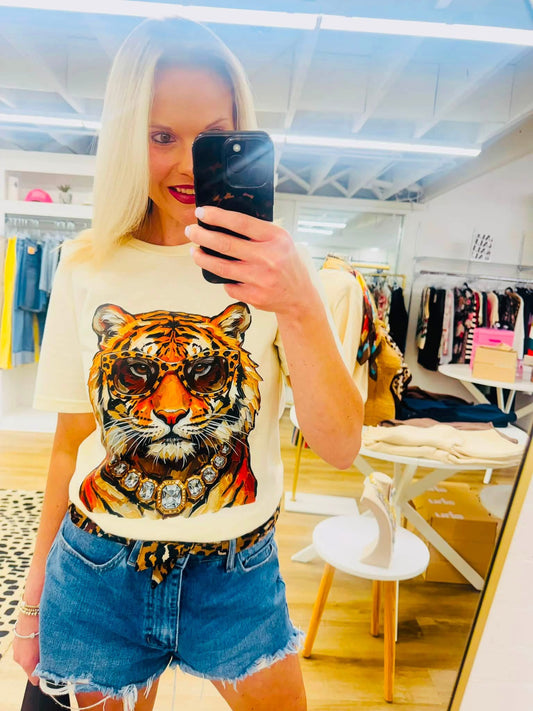 Sassy Crystals Tiger Tee