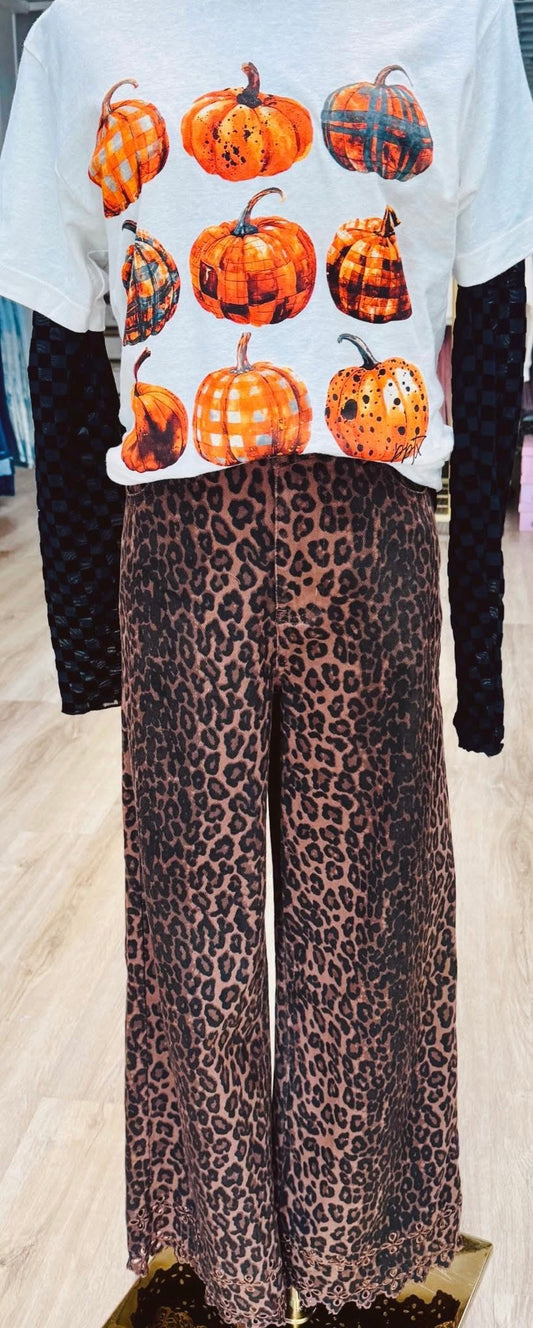 Cierra Leopard Floral Hem Pant
