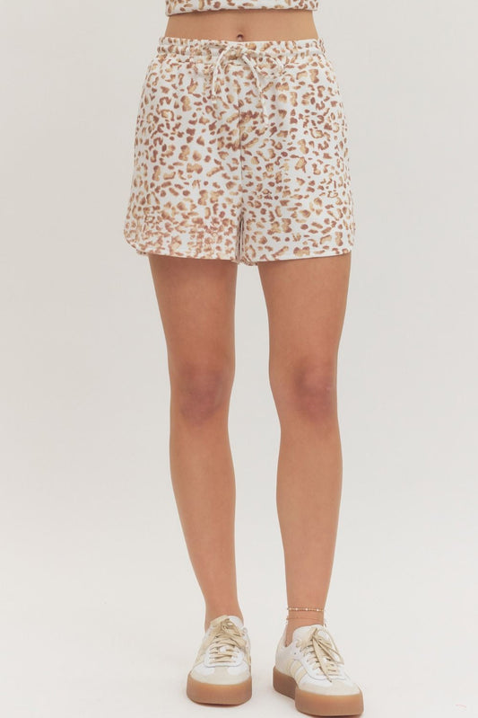 Urban Edit Tan Leopard Shorts