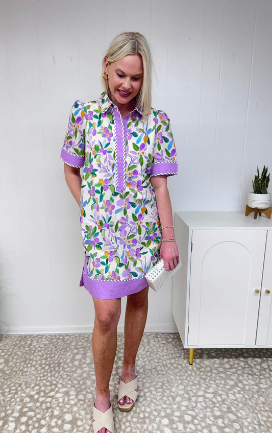The Nora Lavender Floral Dress
