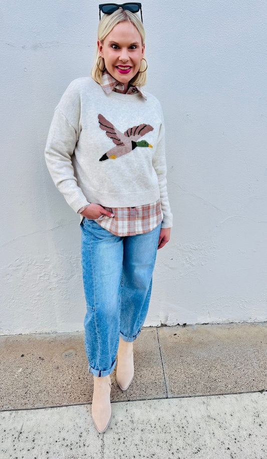 In Flight Ivory Duck Sweater