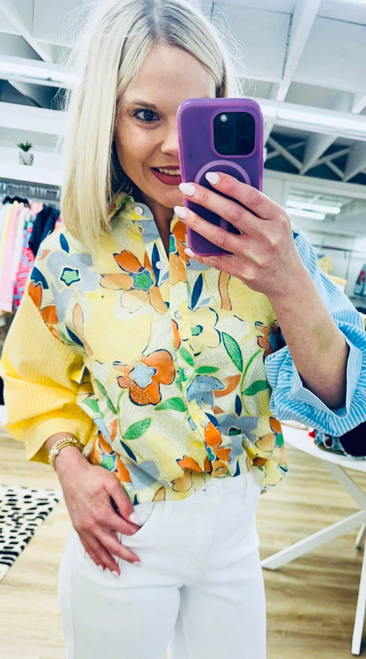 Sunny Days Yellow Mix Blouse