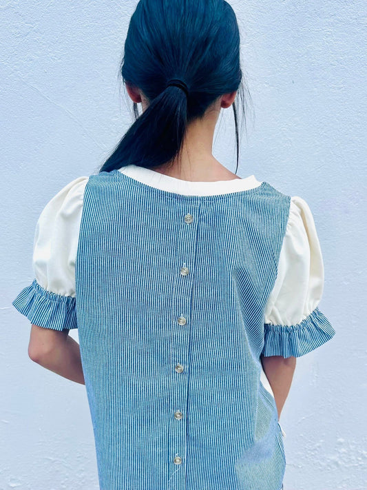 Contrast Button Down Back Top