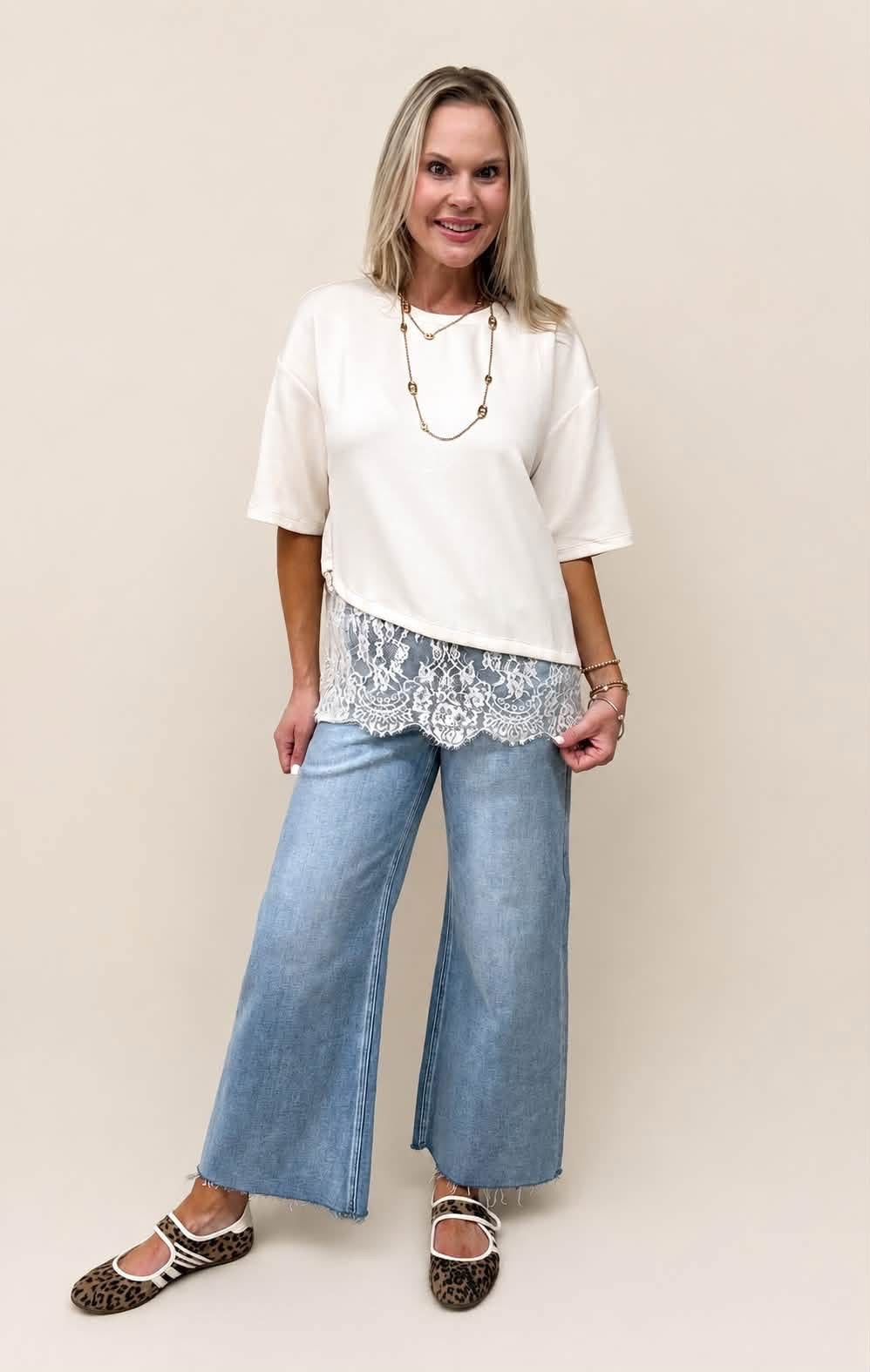 Perfect Timing Lace Trim Top