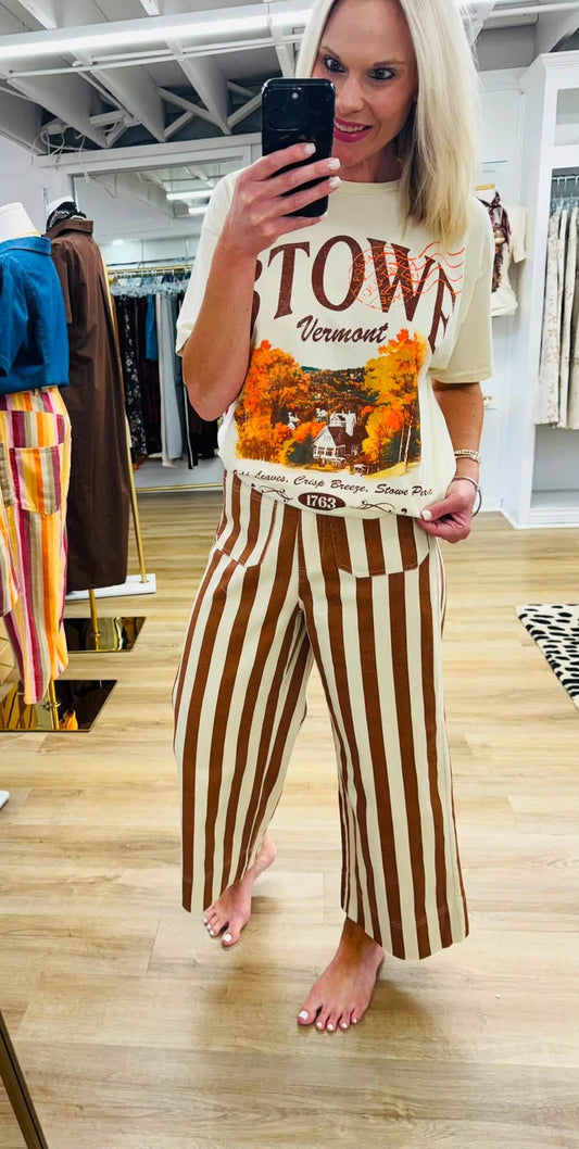 The Sylvie Brick Striped Pants