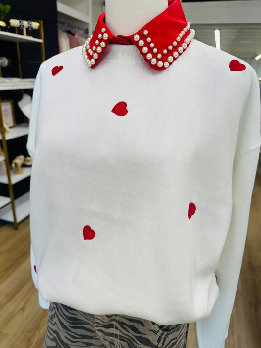 In Love Ivory Heart Sweatshirt