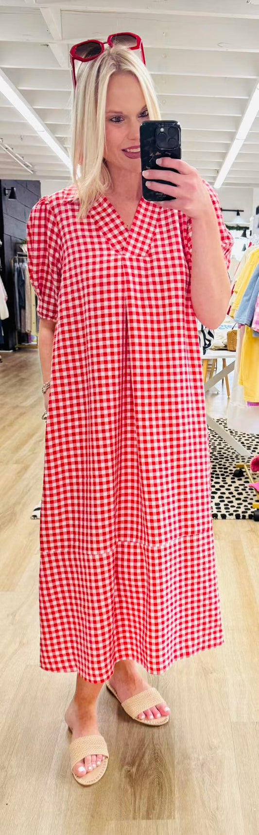 Soho Picnic Red Gingham Dress