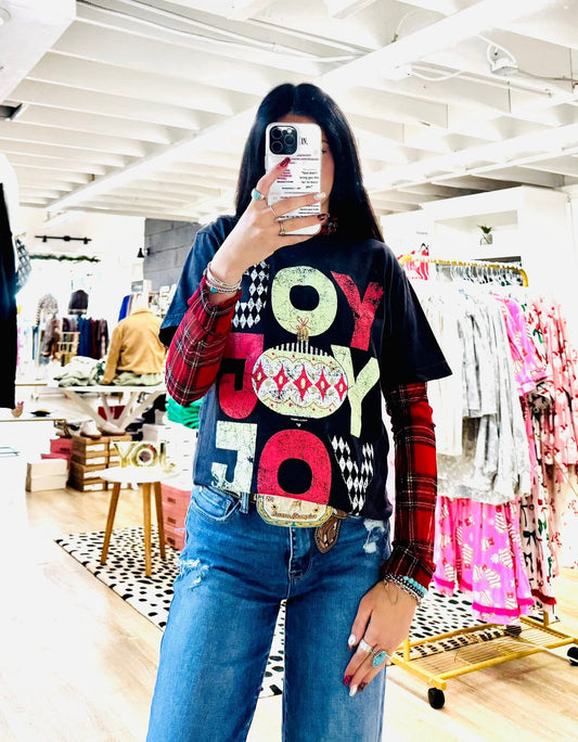 Red Plaid Mesh Semi Sheer Top