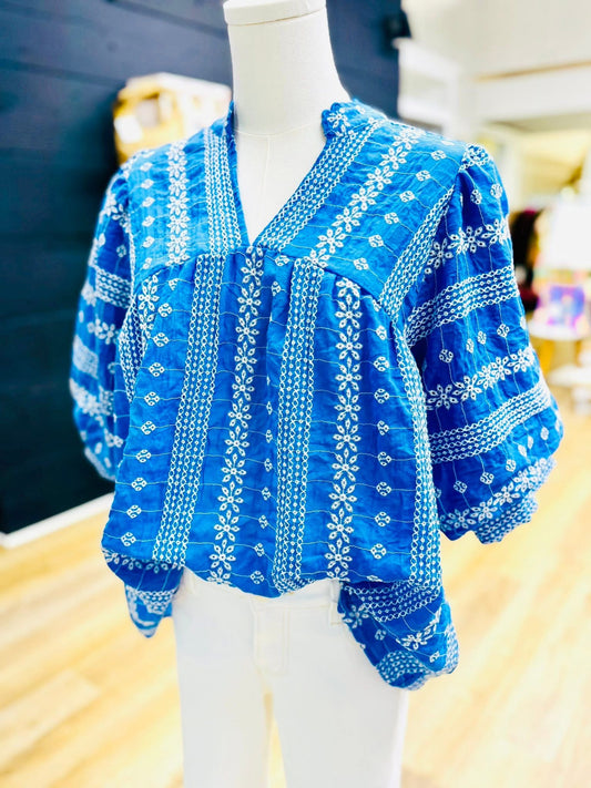 Boho Chic Embroidered Top