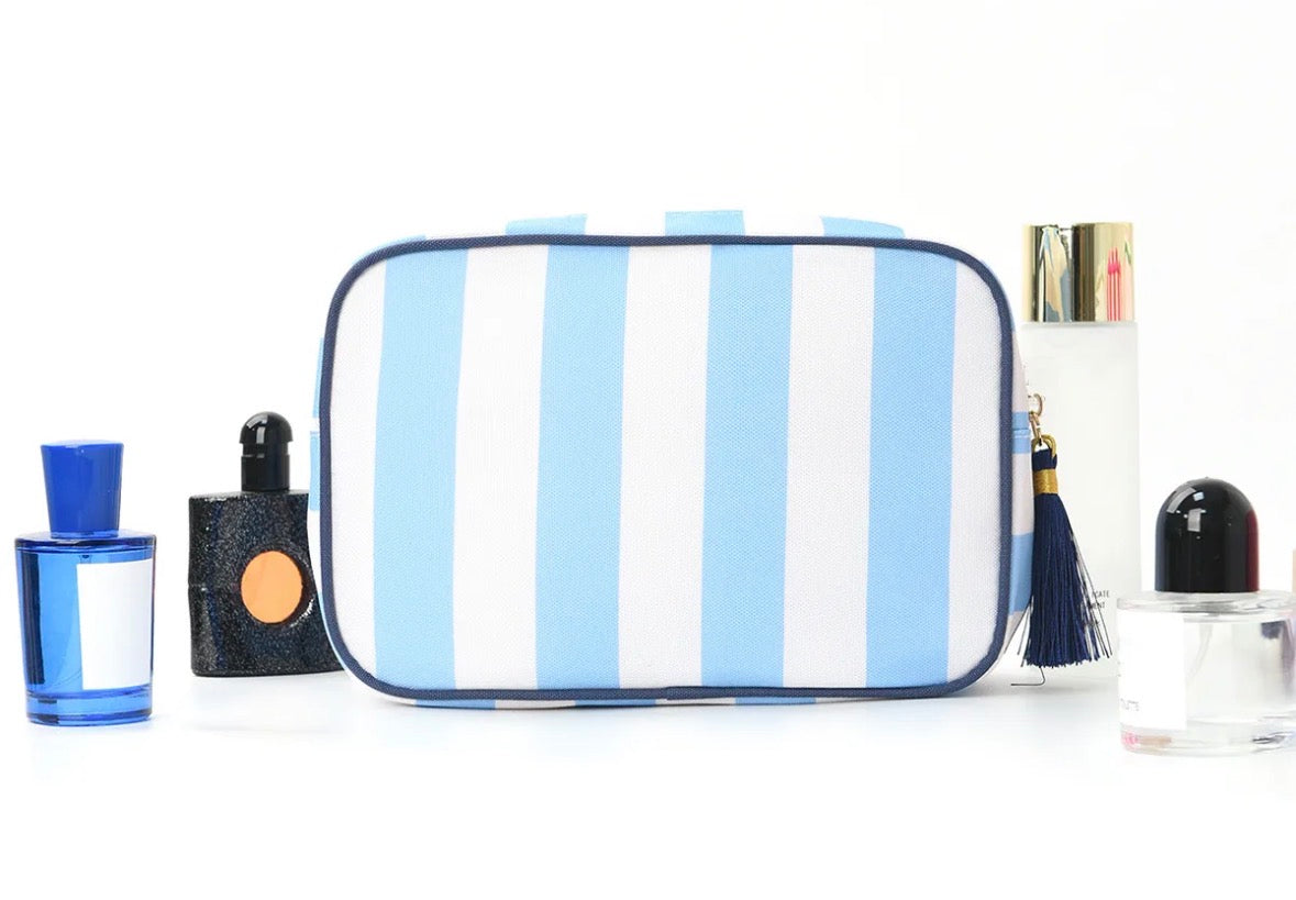 Striped Makeup/Accessories Bag