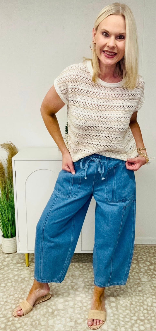 The Carlie Wide Elastic Pants