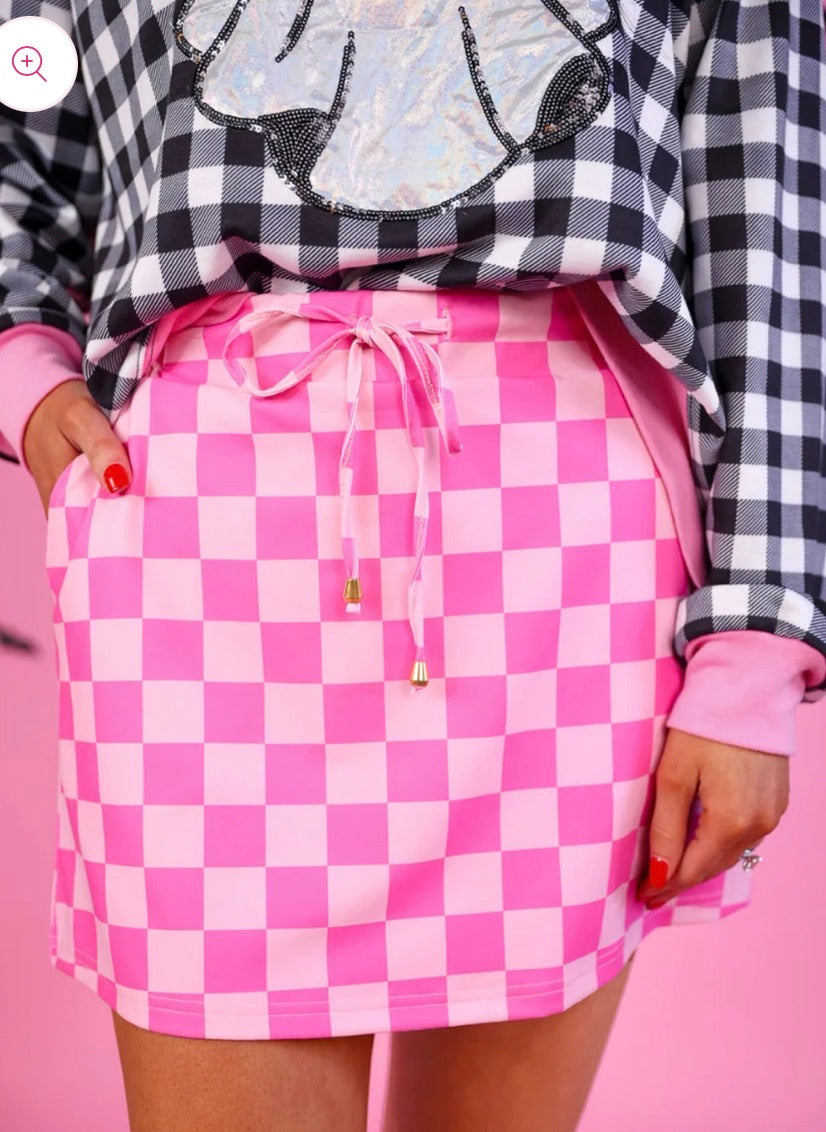 Bubblegum Checkered Skort