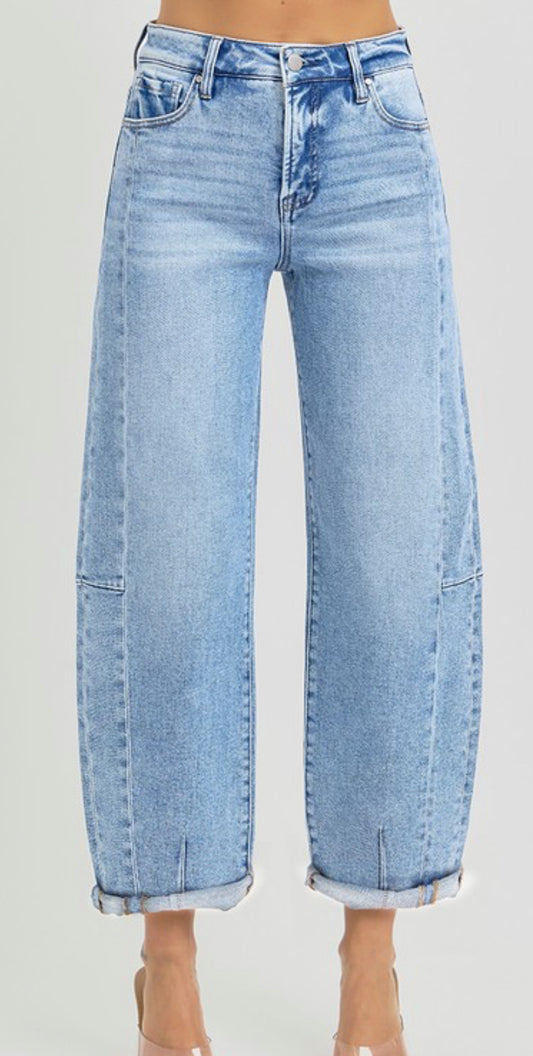 Risen High Rise Barrel Jeans