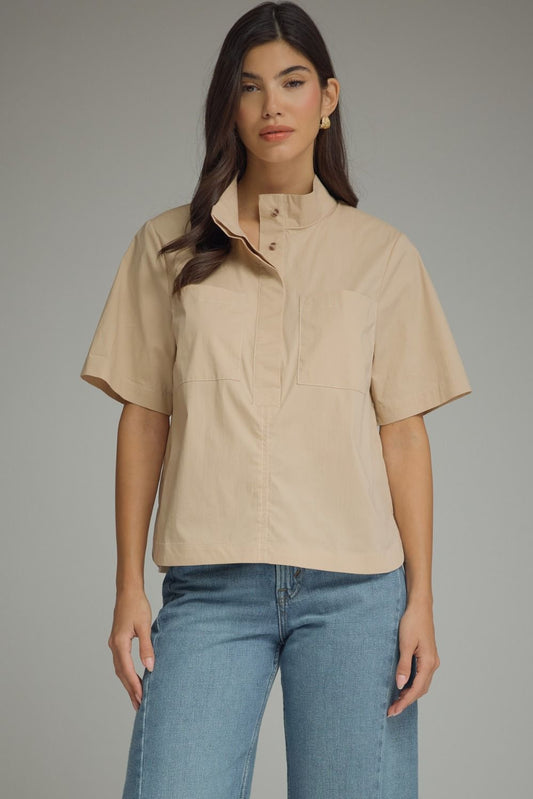 Modern Muse Beige Short Sleeve