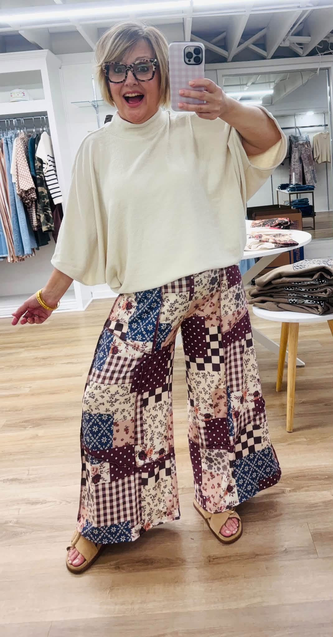 Patchwork Floral French Terry Pnt