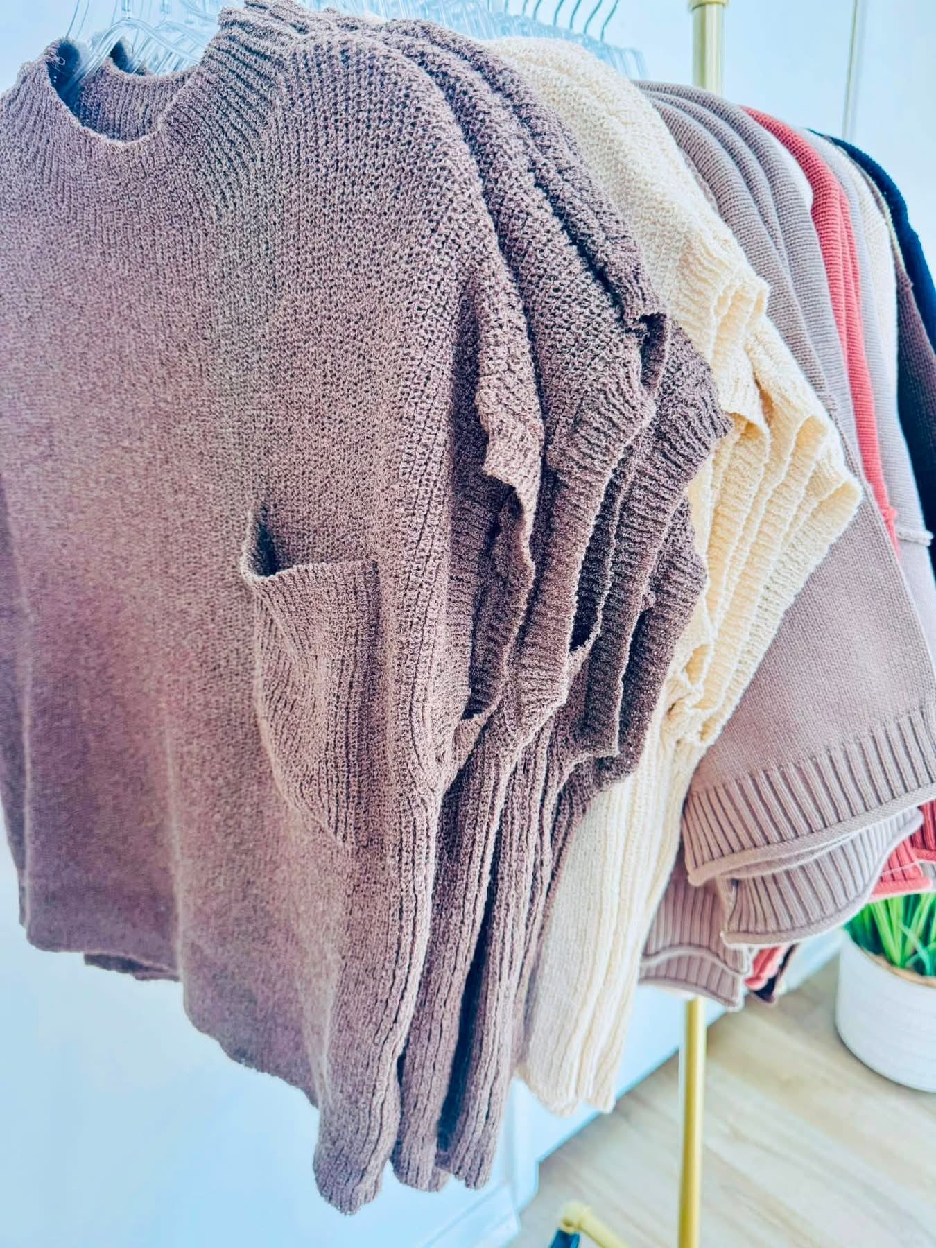Autumn Crisp Pocket Sweater Top