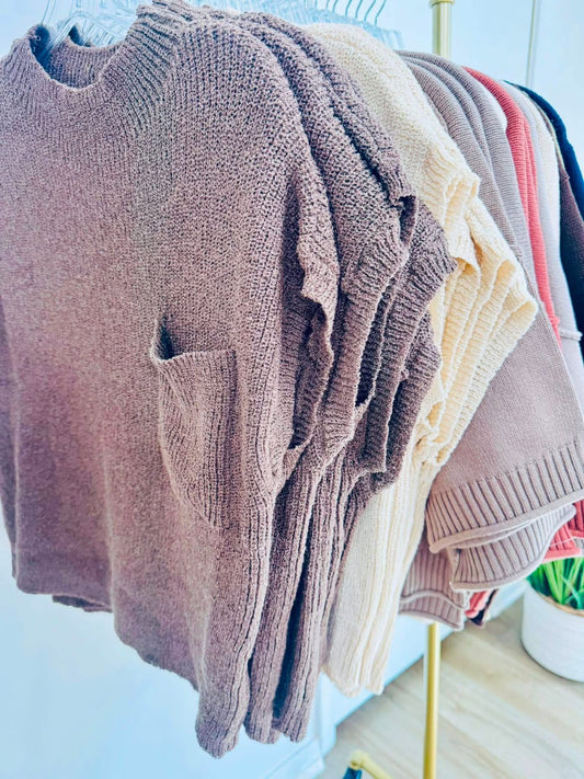 Autumn Crisp Pocket Sweater Top