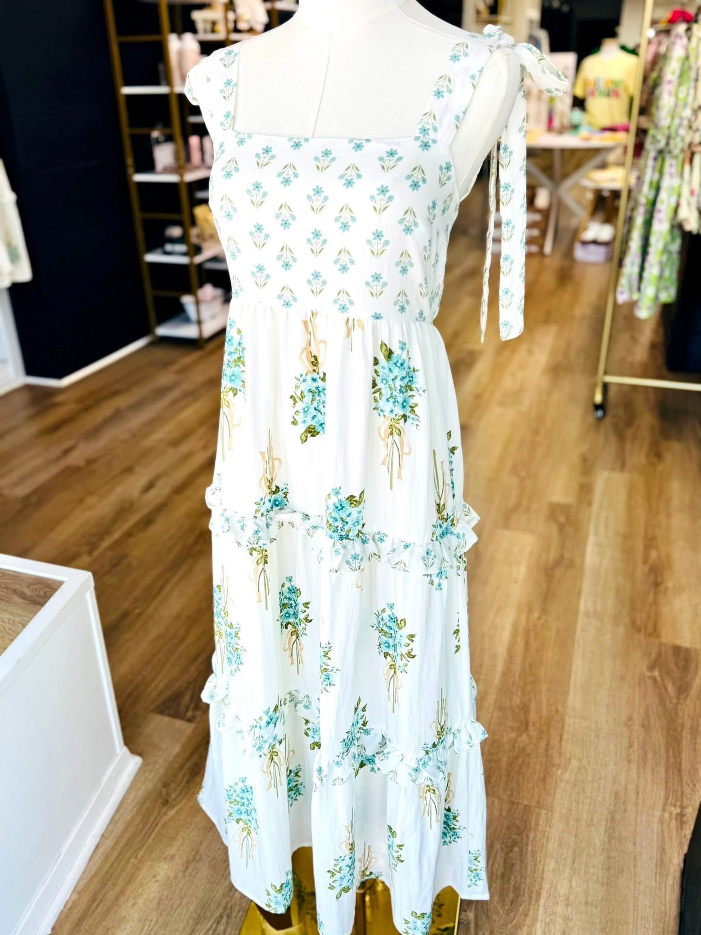 Floral Bouquet Tie Strap Midi