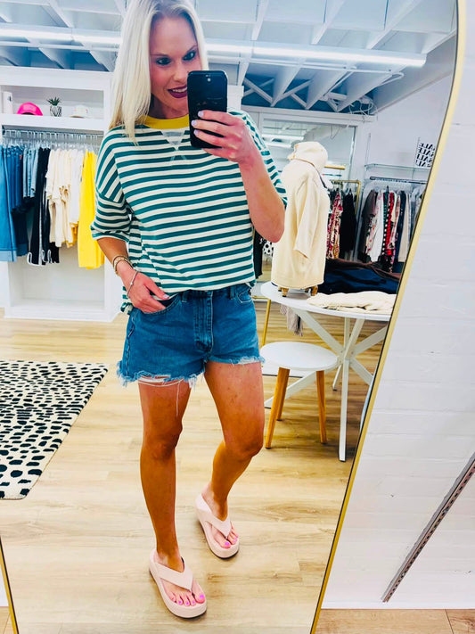 Uptown Girl Striped ColorblockTee