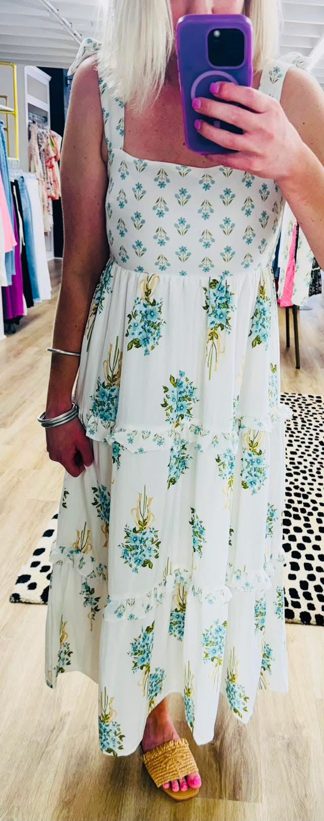 Floral Bouquet Tie Strap Midi
