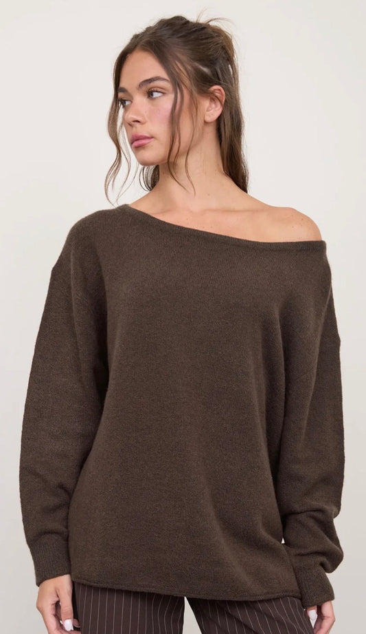 Espresso Lane Boat Neck - Cocoa