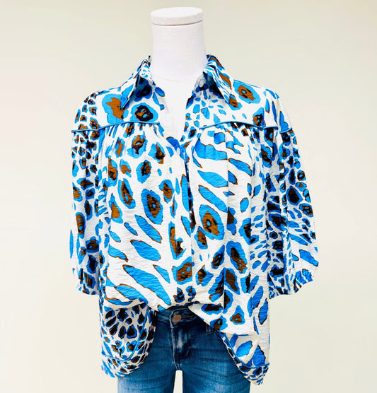 Leopard Print Button Down