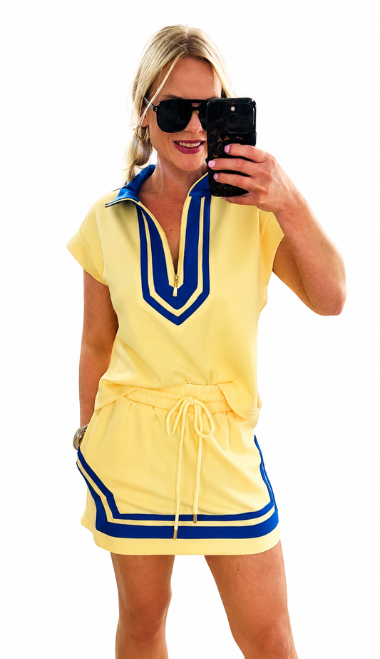 Elevated Sporty Yellow Mix Skort