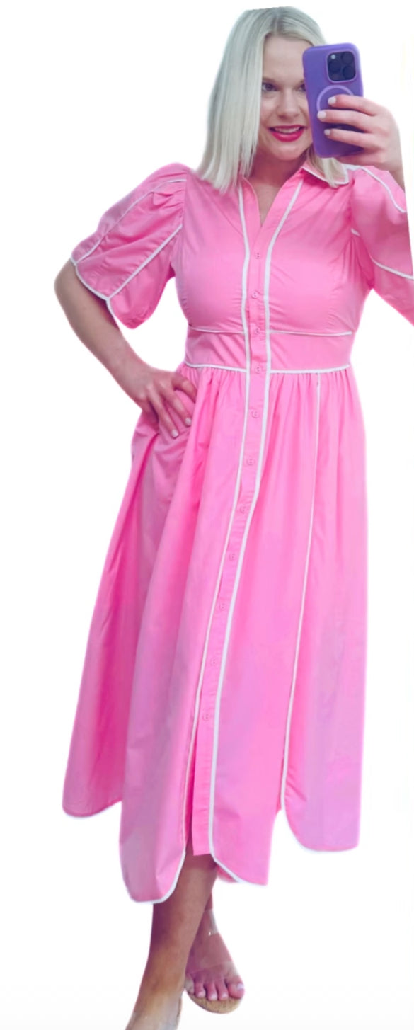 Kolly Scallop Midi, Pink