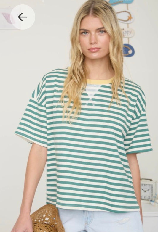 Uptown Girl Striped ColorblockTee