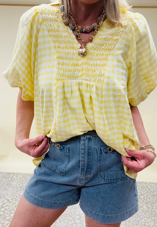Sun-Drenched Yellow Gingham