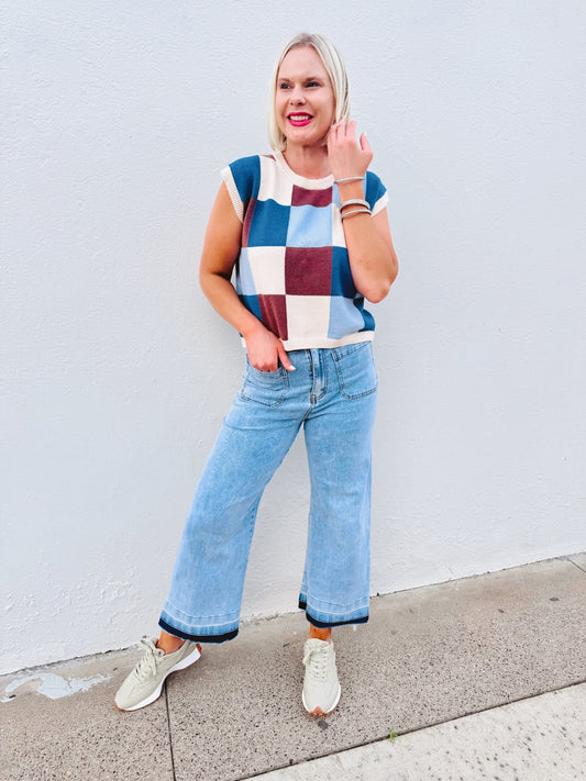 Mineral Washed Cropped Denim