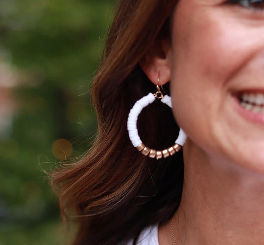 White + Gold Closed Circle Hoop