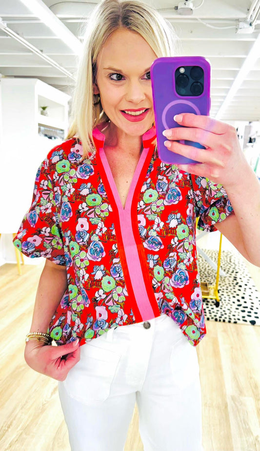 The Lucy Puff Sleeve Floral Top